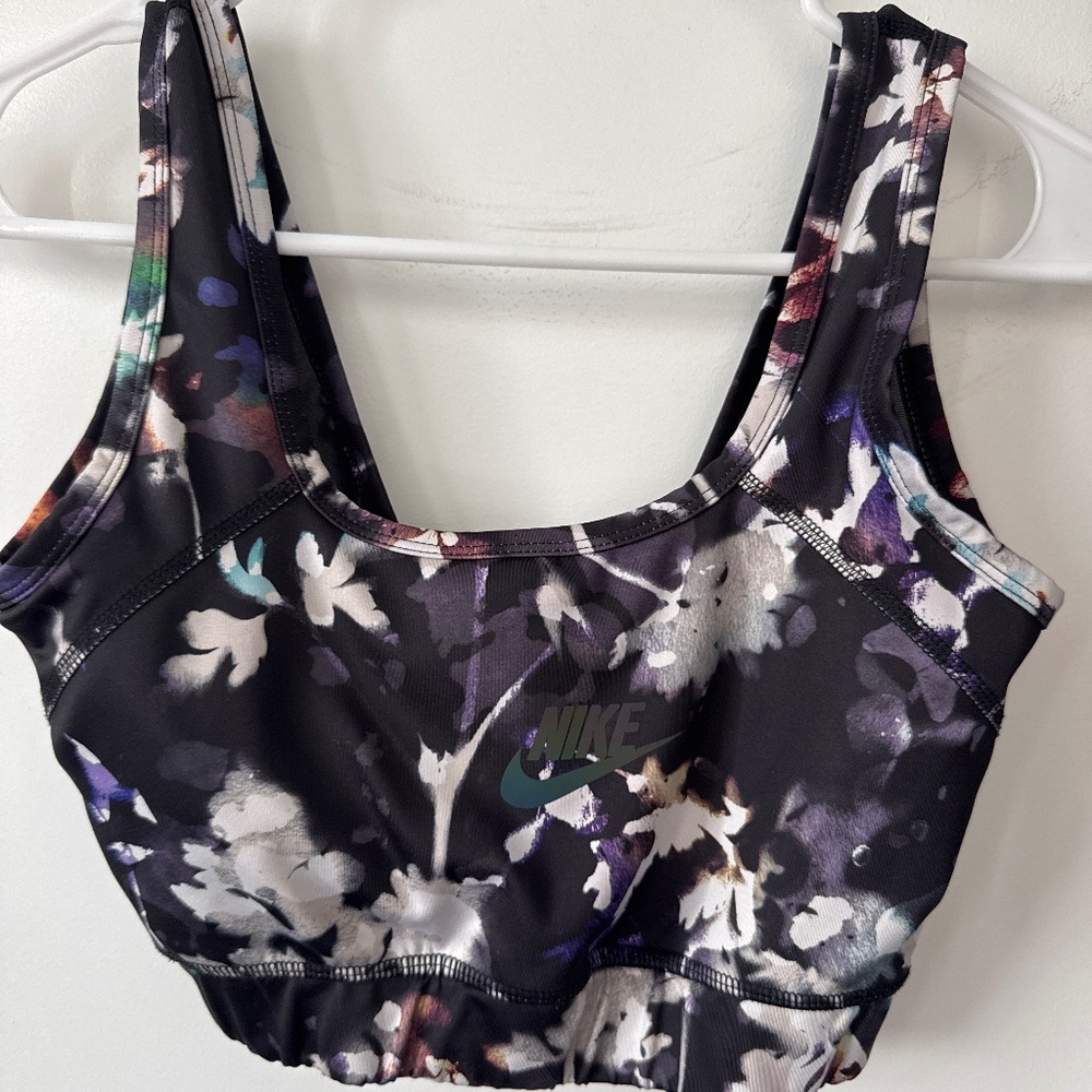 NIKE WORKOUT SET black patterned sports bra and leggings size L